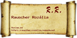 Rauscher Rozália névjegykártya
